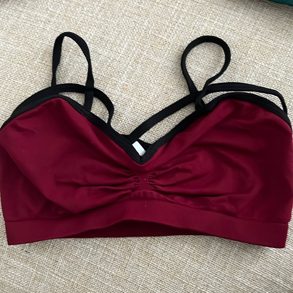 LF 2 toned burgundy and black bralette NWT festival boho